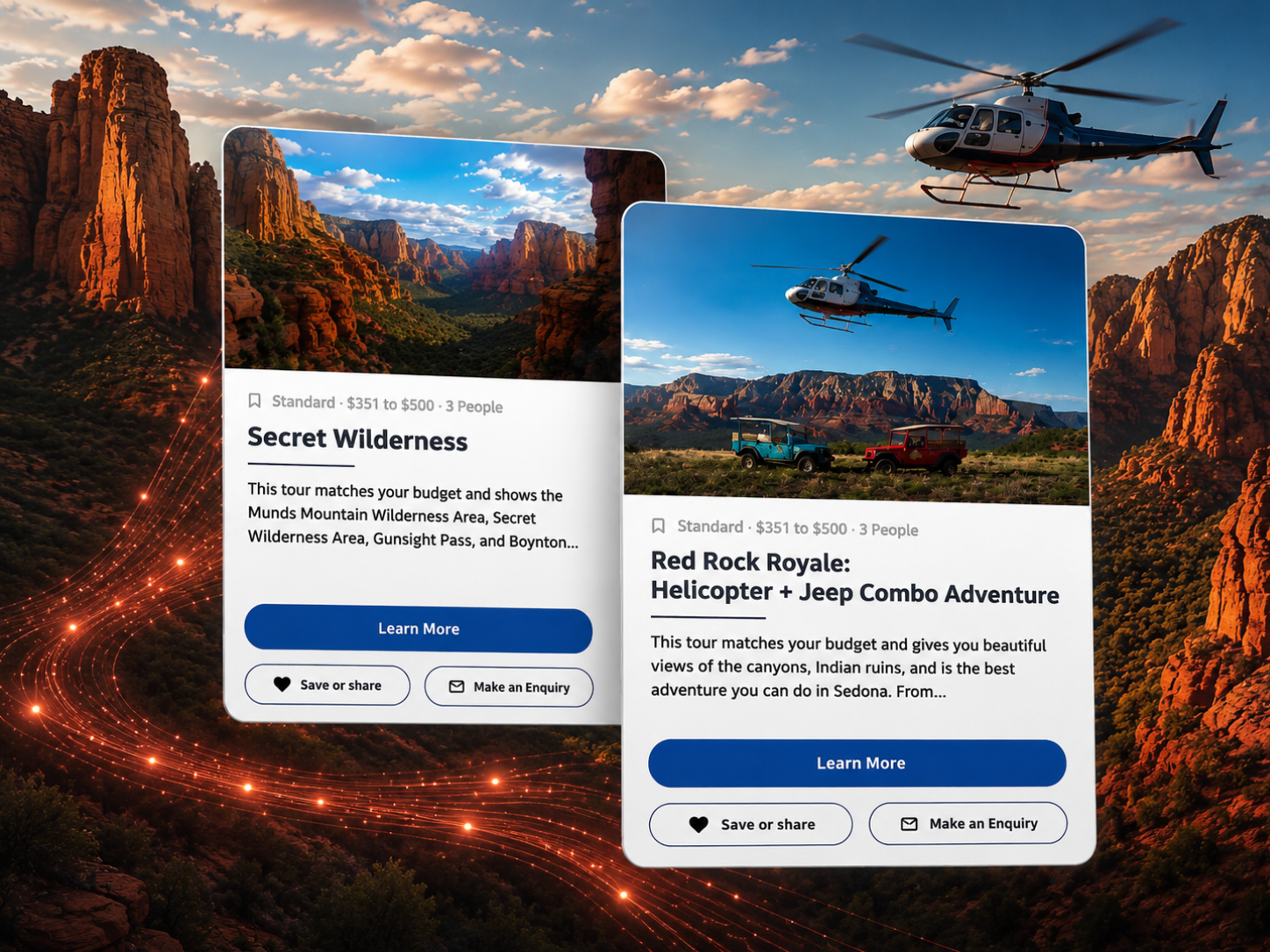 Yonder Recommend personalized tour quiz on mobile